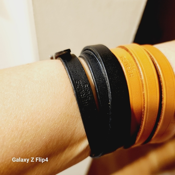 Hermes Natural Leather Palladium Quadruple Tour Bracelet - Picture 11 of 15